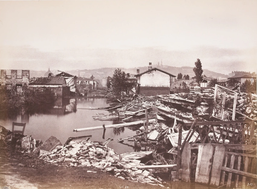 Inondation de Lyon, les Brotteaux, en 1856 - Edouard Baldus