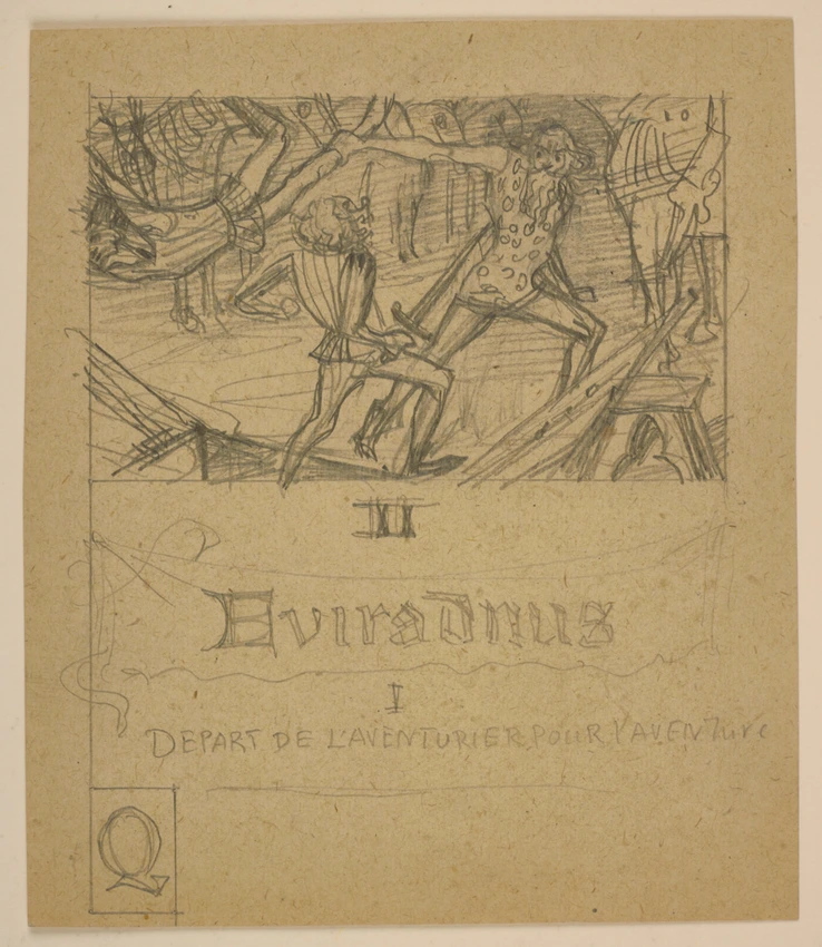 Scène de combat entre chevaliers - Eugène Grasset