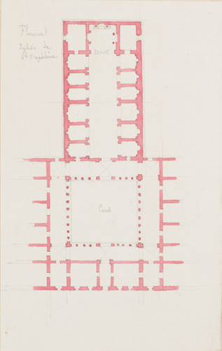 Edouard Villain - Plan de l'église Sainte-Magdeleine, Florence