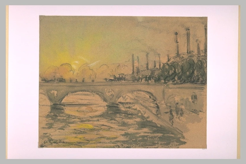 Armand Guillaumin - Pont sur la Seine, près d'un groupe d'usines