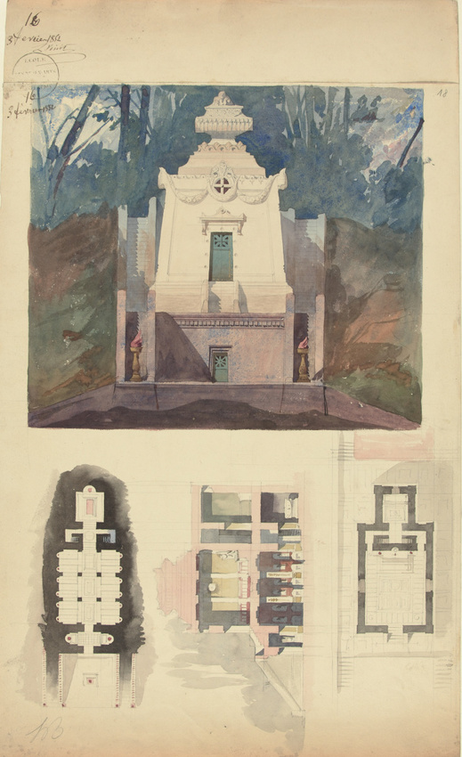 Louis Boitte - Un monument sépulcral pour une famille, concours d'émulation
