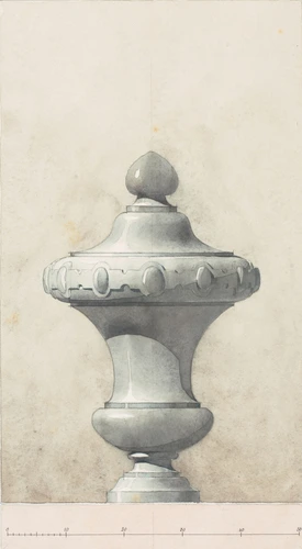 Vase d'ornement, de faîtage ?, peut-être vase en plomb du pavillon des Beaux-Arts de l'Exposition d'Amsterdam - Maison Monduit