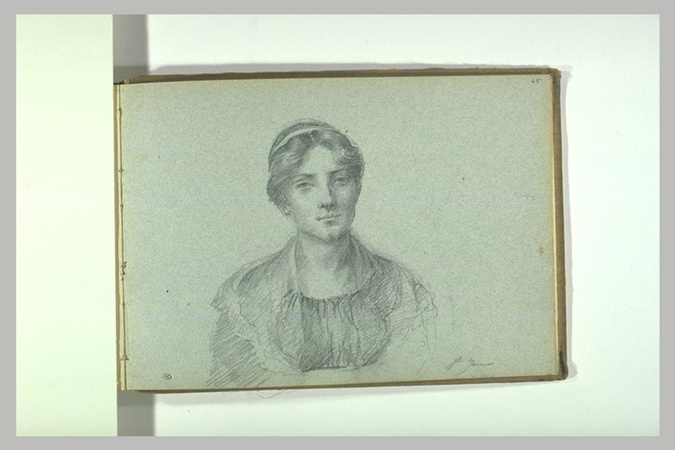 Léonide Bourges - Portrait d'une femme, vue à mi-corps