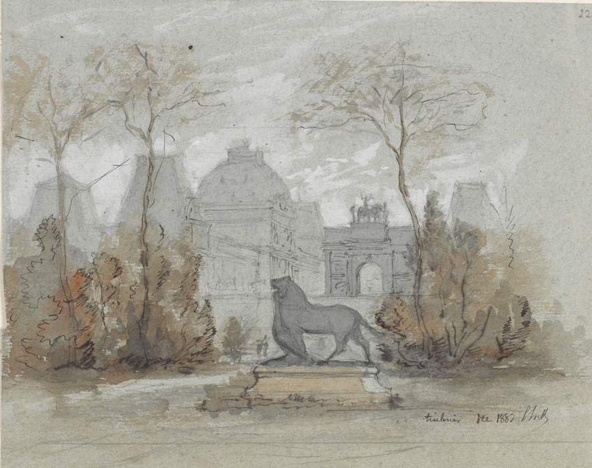 Louis Boitte - Les Jardins des Tuileries vus vers le Louvre