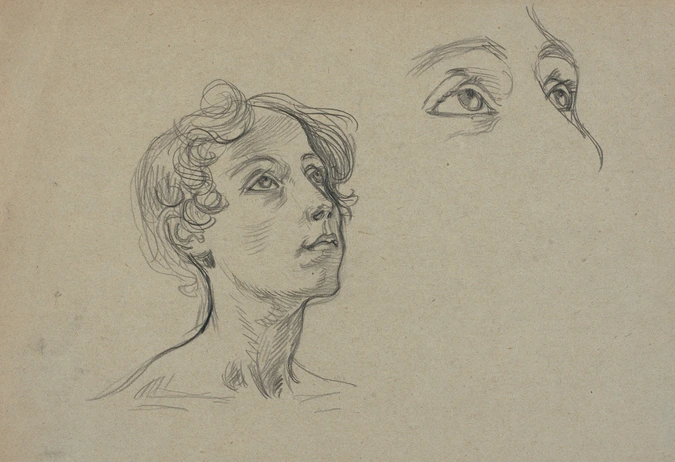 Eugène Grasset - Etude de visage de femme
