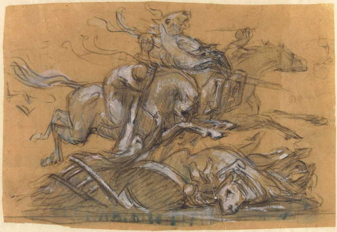 Charles Lameire - Projet de monument à Jeanne d'Arc, groupe sculpté du soubassem...