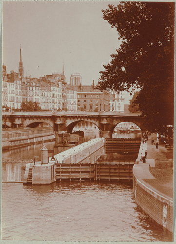 Charles Augustin Lhermitte - Paris, écluse devant le Pont-Neuf