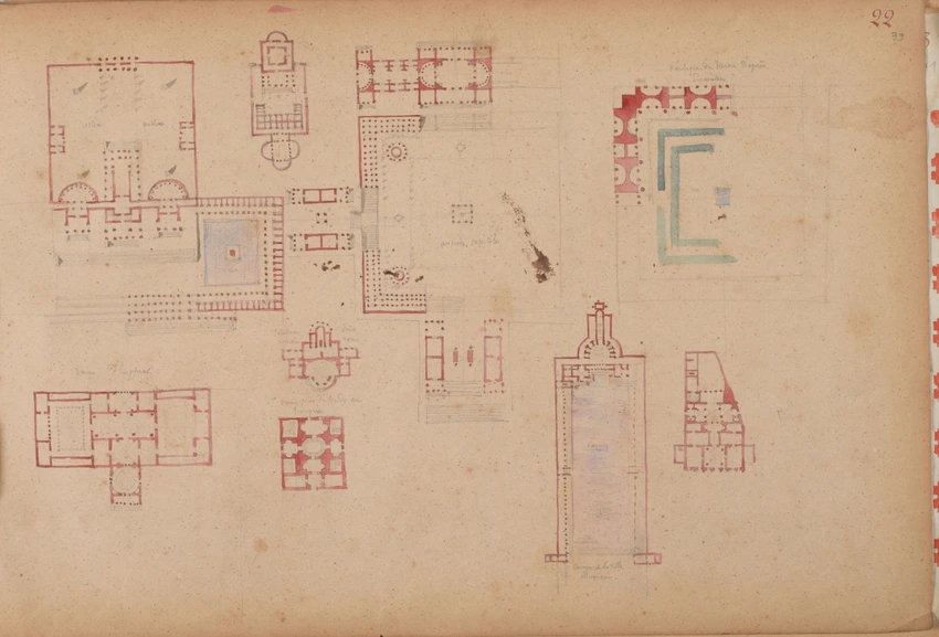 Louis Boitte - Neuf plans de villas et bains antiques