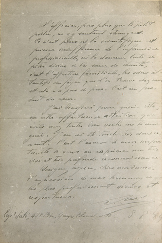 Henri Manuel - Lettre de remerciements adressée à Mme Salles, 2 mars 1917, 2e pa...