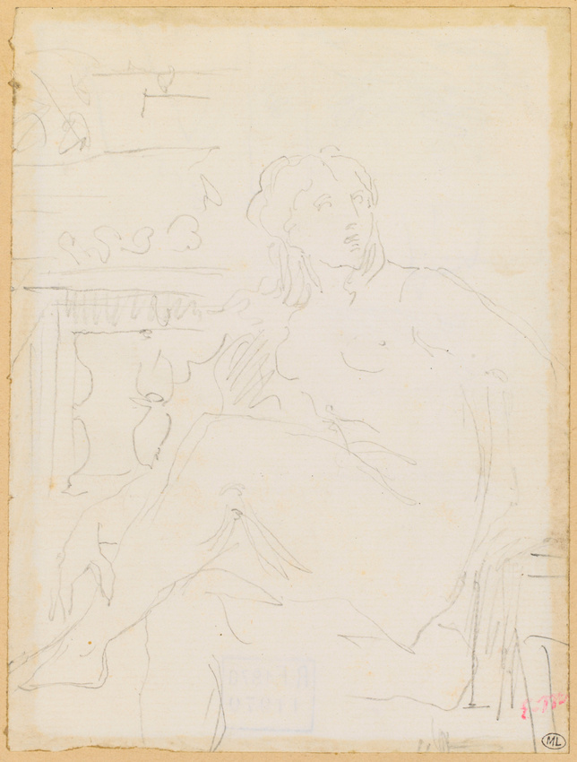 Edouard Manet - Femme nue, assise, de trois quarts à gauche, les jambes croisées