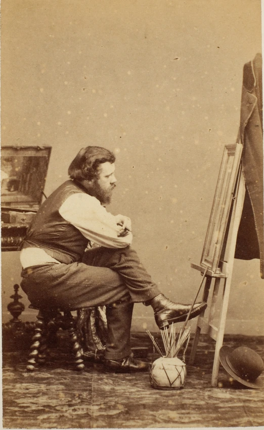 Portrait d'Edmond Lebel devant un chevalet - André Adolphe Eugène Disdéri