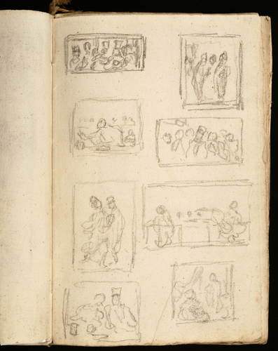 Honoré Daumier - Huit croquis dans des encadrements