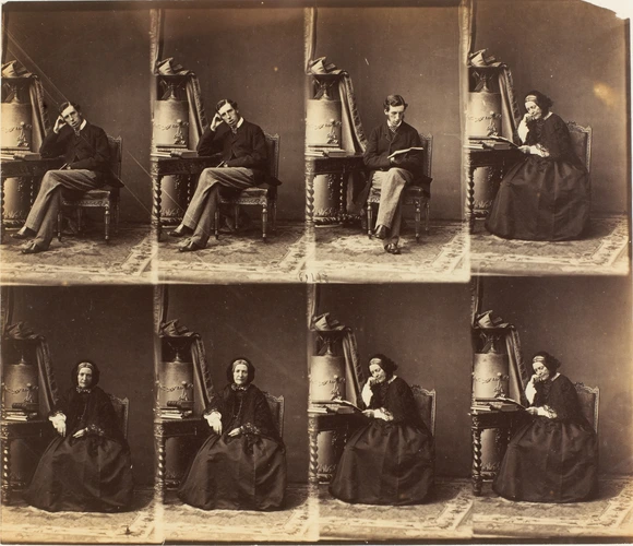Mme Dicey et Franck Dicey en huit poses - André Adolphe Eugène Disdéri