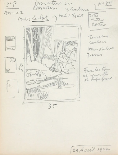 Eugène Grasset - Paysage pour une couverture de livraison