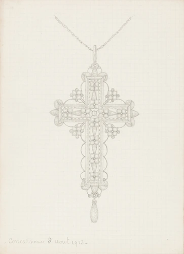 Enguerrand du Suau de la Croix - Croix en pendentif, motif floral, fleur de lys ...