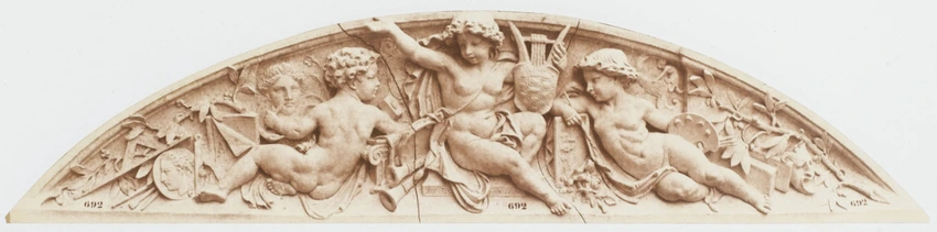 Edouard Baldus - "Les Beaux-Arts", sculpture d'Auguste Poitevin, décor du palais...