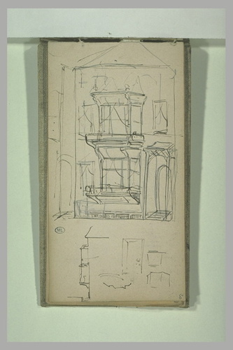 Alphonse de Neuville - Façade de maison ; détails d'architecture