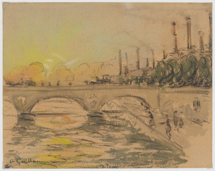 Armand Guillaumin - Pont sur la Seine, près d'un groupe d'usines
