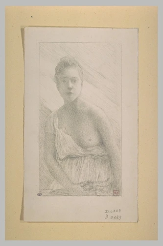 Louis Auguste Girardot - Jeune femme de face, un sein nu