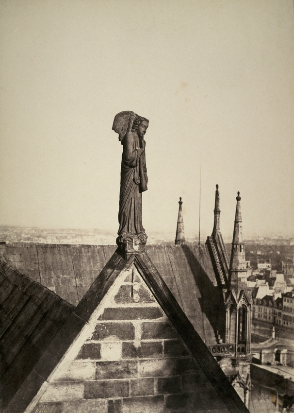 Notre Dame de Paris : Ange musicien du pignon occidental de la nef - Charles Nègre
