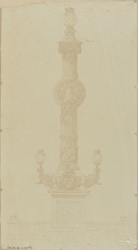 Anonyme - Paris, place de la République, colonne rostrale servant de réverbère