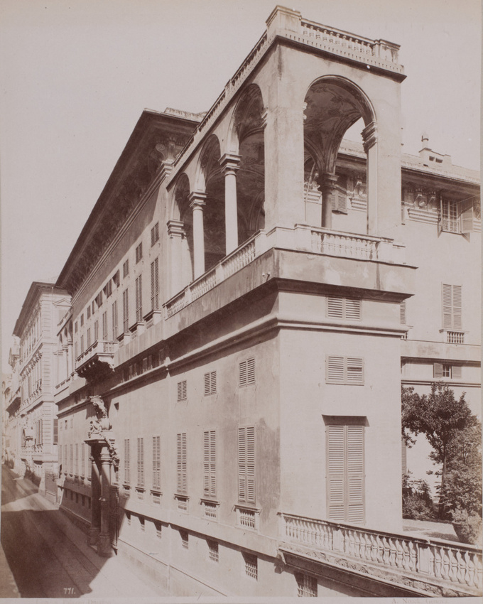 Alfred Noack - Vue du palais Durazzo Pallavicini au numéro 1 de la via Balbi à G...