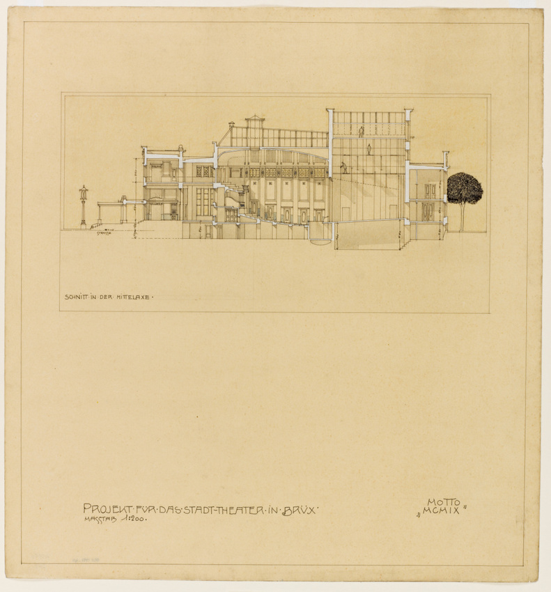 Marcel Kammerer - Projet pour le théâtre de la ville de Brüx, coupe