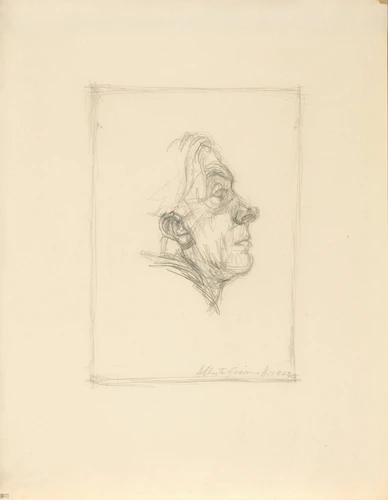 Alberto Giacometti - Portrait de Pierre Reverdy, 1962, la tête seule, de profil ...
