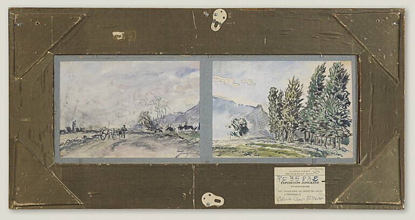 Johan Barthold Jongkind - Paysage au bord d'un fleuve, et paysage avec de grands...