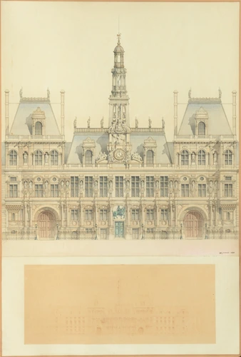 Ernest Chardon de Thermeau - Projet pour la reconstruction de l'hôtel de ville d...