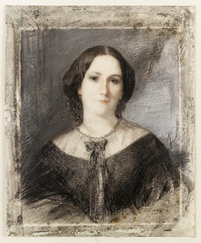 Gustave Ricard - Portrait de femme en buste de face, dit d'Ines de Castro