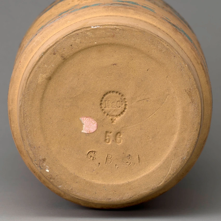 Ernest Chaplet - Vase (d'une paire) à décor japonisant