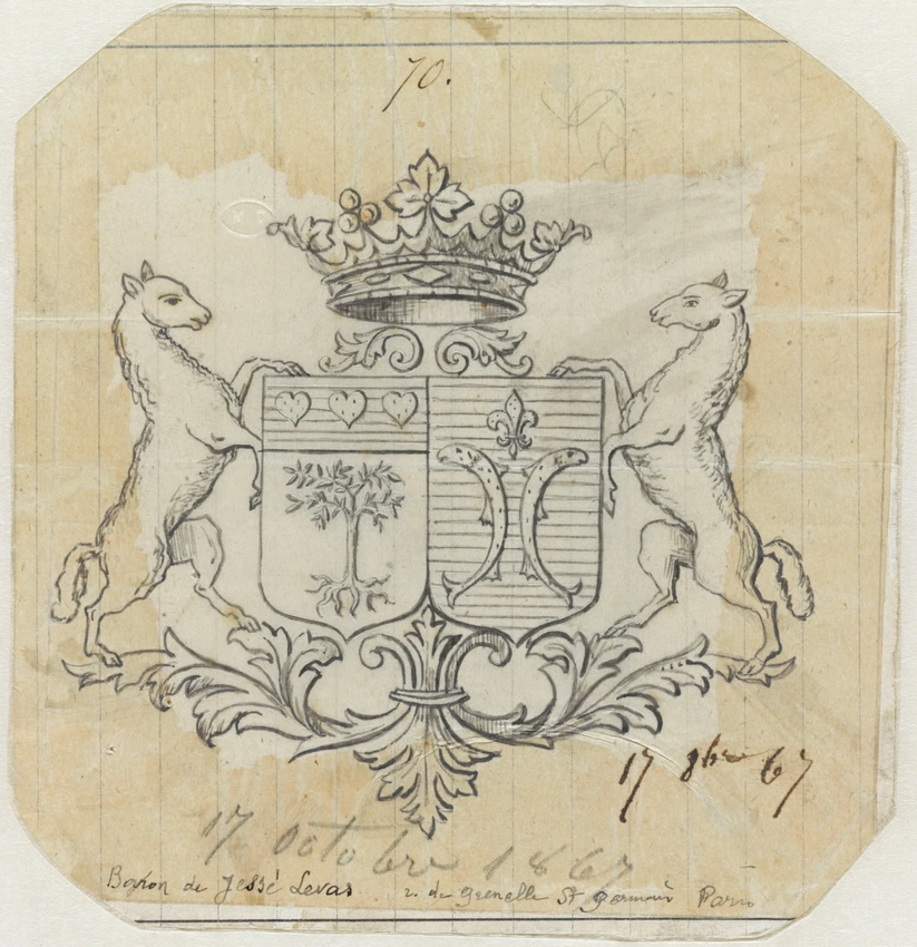 Empreinte Sceau Royal écusson Couronné – Armes Famille Noble – Moulage Plâtre Blanc