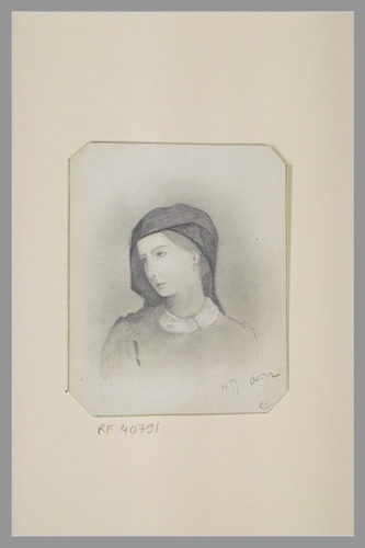 Odilon Redon、Tete de Jeune Femme de Prof Jeune Redon、Tete Femme de Prof Odilon de