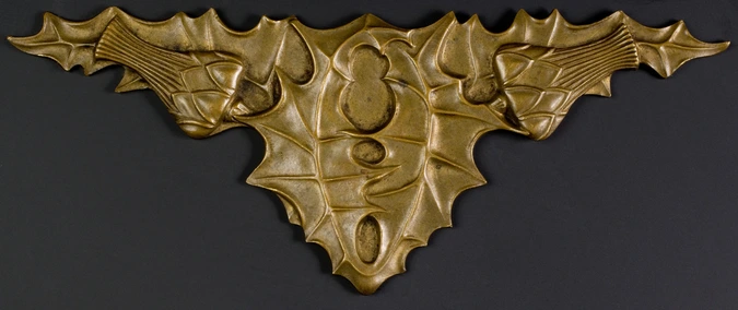 Léon Jallot - Modèle de bronze d'ameublement : entrée de serrure, motif "Chardon...