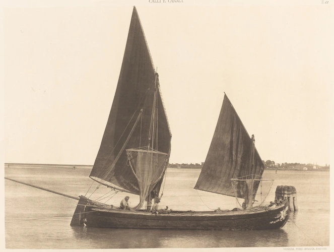 Ferdinando Ongania - Barque de pêche à Chioggia dans la Lagune