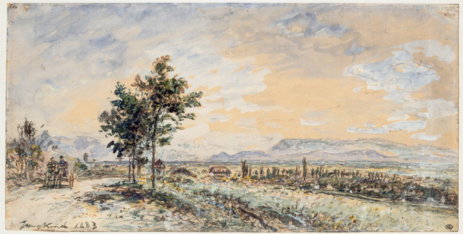 Johan Barthold Jongkind - La route de Lyon à la Côte-Saint-André