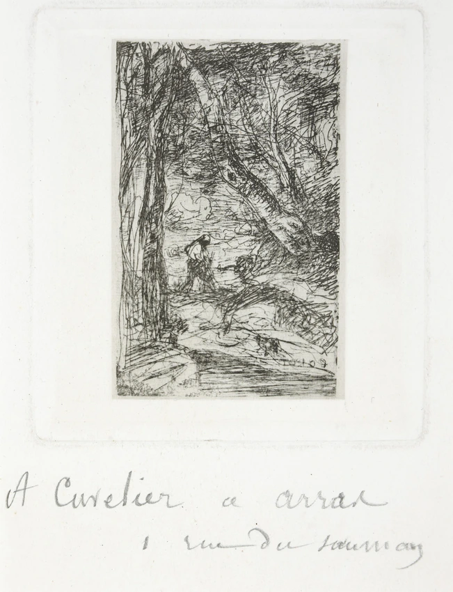 Charles Nègre - "Le bûcheron de Rembrandt", cliché-verre de Camille Corot