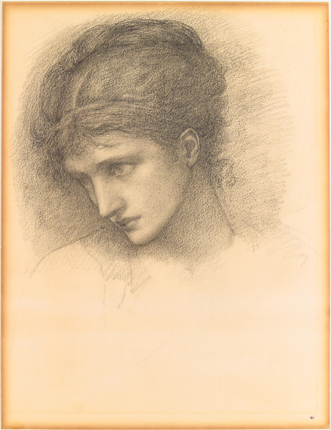 Edward Burne-Jones - Tête de femme, de trois quarts vers la gauche