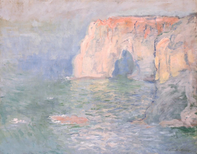 Claude Monet - Etretat, la Manneporte, reflets sur l'eau