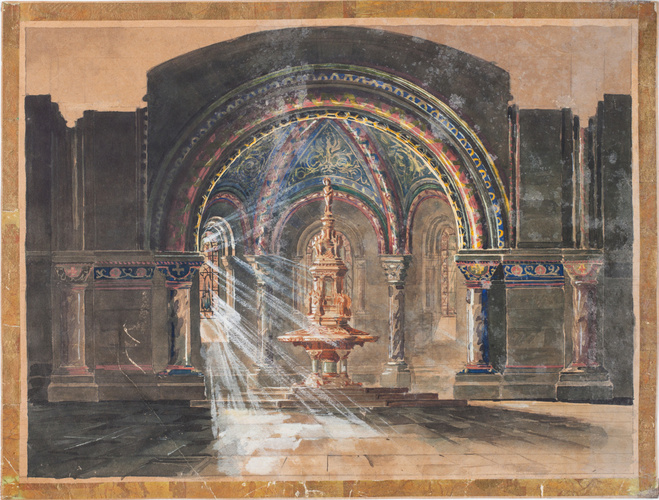 Louis Pille - Vue d'une chapelle basse ou baptistère