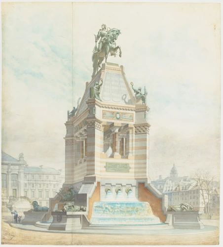Charles Lameire - Projet de monument à Jeanne d'Arc, vue générale (devant le pal...