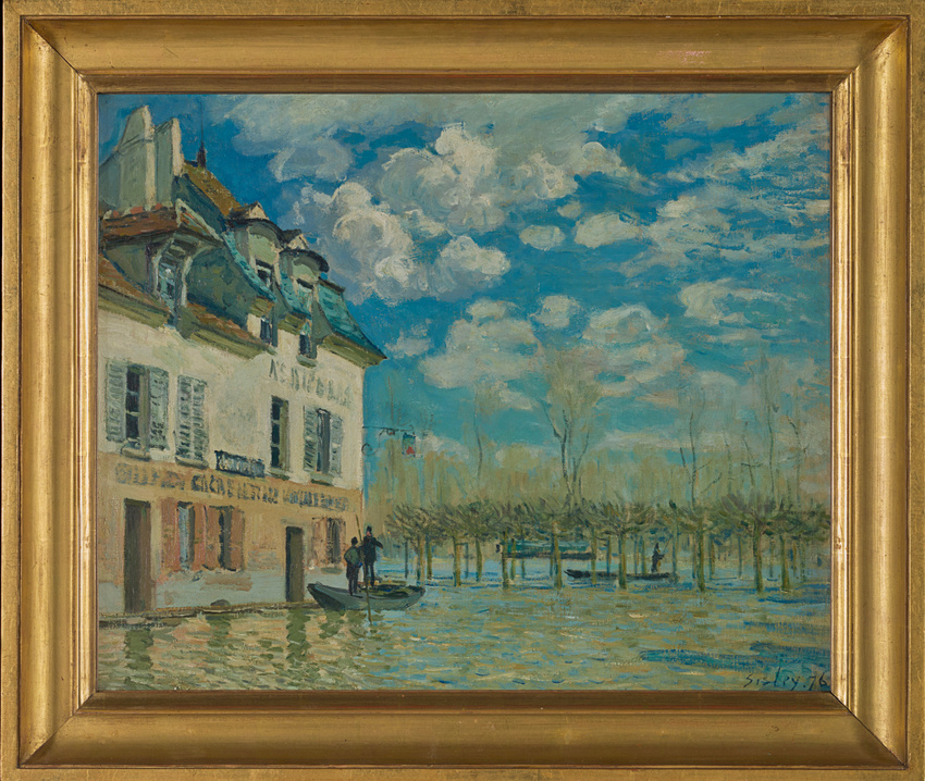 Peinture Originale – Bateaux Et Barques Au Port, Toile Vintage