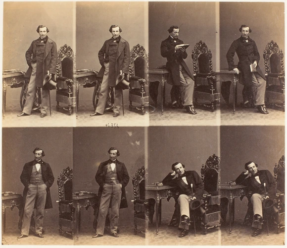 André Adolphe Eugène Disdéri - M. Chaumont en huit poses, quatre en pied, quatre...