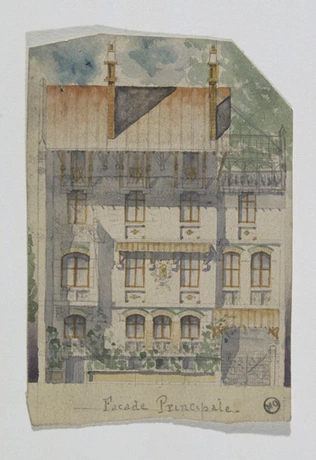 Charles-Justin Le Coeur - Projet d'hôtel avec atelier d'artiste, étude préparato...