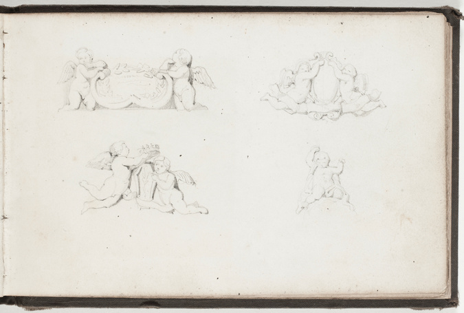Maurice Ouradou - Carnet de dessins et d'études : figures à l'antique, fontaines...