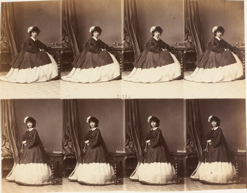André Adolphe Eugène Disdéri - Princesse Goudascheff en huit poses