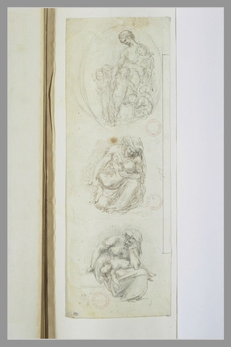 Jean-Baptiste Carpeaux - Femme entourée d'enfant ; femme et un enfant ; femme et...