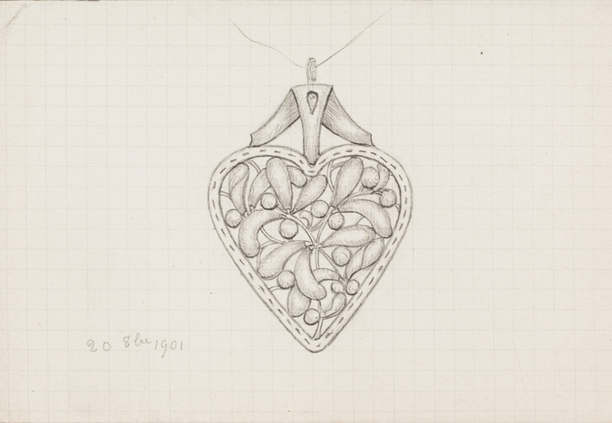 Enguerrand du Suau de la Croix - Pendentif en forme de coeur à motif de gui