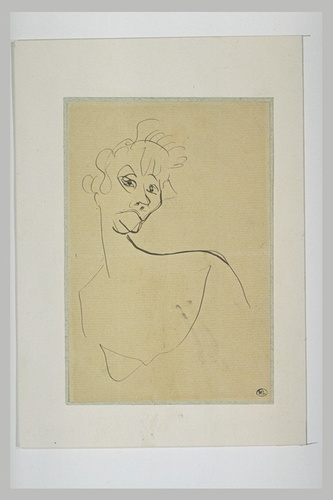 Henri de Toulouse-Lautrec - Yvette Guilbert, le visage se retournant un peu vers...